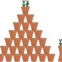 32pcs Small Mini 2" Terracotta Pot Clay Ceramic Pottery Planter, Cactus Flower Nursery Terra Cotta Pots, with Drainage Hole, for Indoor/Outdoor Succulent Plants, Crafts, Wedding Favor