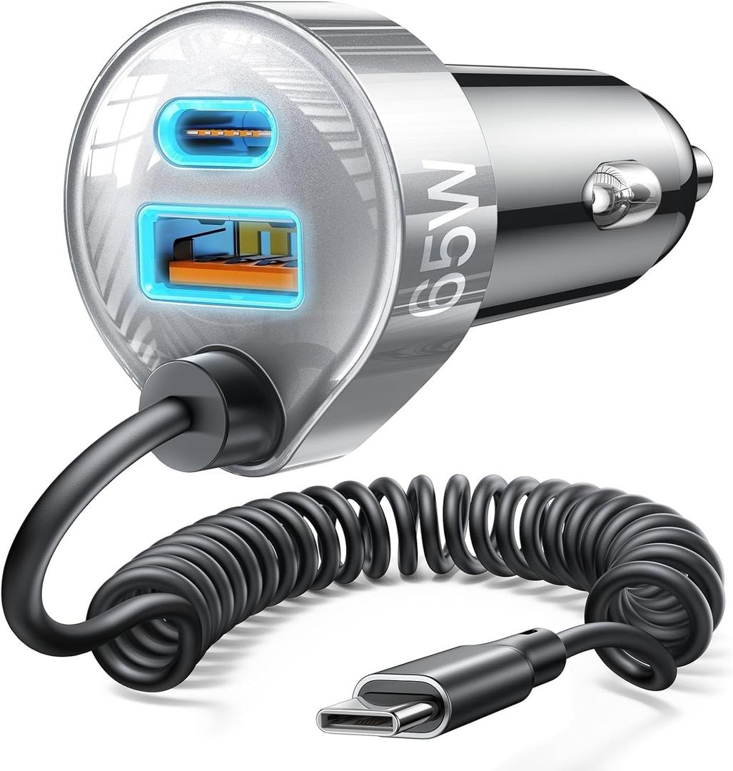 LISEN 65W iPhone 17 Pro Max Car Charger USB C Fast Charging,Super Fast iPhone 16/17 Pro Car Charger Type C Adapter Fit iPhone 17 Air ProMax Plus/16/15,Pixel 10, Samsung Galaxy S25/24,Android,Sliver