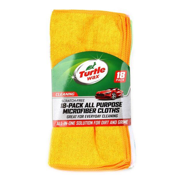 Turtle Wax 18pk All Purpose Microfiber Cloths: Multicolor Automotive Cleaning Towels for Cars, Trucks, Boats & Motorcycles
