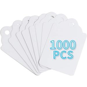 FEMELI 1000 Pcs Price Tags for Tag Gun, 1.75 x 1.1 Inches Unstrung Marking White Blank Paper Sale Tag for Clothes, Shoes, Jewelry
