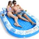 Inflatable Tanning Pool Lounger Float with Cervical Pillow - Pool Floats Adult for Sunbathing, Backyard, Pool Party - Inflate Ball Pit for Babies - Kids Swimming Pool Bed