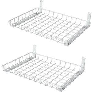 WALMANN Wall Shelves, 12 * 18 inch Wall-Mounted Storage Shelves for Garage, Closet, Laundry Room, Heavy Duty Wall Shelving, Holds Up to 60 lbs(Pack of 2, White)