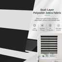 MYshade Cordless Zebra Blinds for Windows with Free-Stop(Black,29" W x 64" H) Dual Layer Shades for Day & Night Privacy and Light Filtering, Perfect for Home & Bedroom, Easy to Install