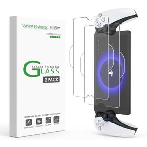 amFilm 2 Pack Screen Protector Tempered Glass for PlayStation Portal Remote Player 8 inch 2023 with Easy Installation Kit, Anti-Scratch, Anti-Fingerprint, Bubble Free