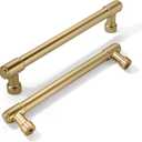 khtumeware 2 Pack 6 Inch (152mm) Champagne Bronze Kitchen Cabinet Handles Warm Brass Cabinet Pulls Gold Kitchen Cabinet Hardware for Cupboard Drawer Pulls Dresser Handle