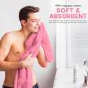 Towel and Linen Mart 100% Cotton 6 Pack Bath Towel Set, Quick Dry, Super Absorbent, Light Weight, Soft, (27 x 54 Pack of 6) (27 x 54 6 Pack, Plum, Pink, Beige, Grey, White, Peach)