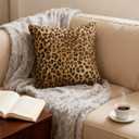 Floral Throw Pillow Covers 18x18 Inch Set of 2, Vintage Chinoiserie Decorative Pillow Cases for Couch Sofa Bed Living Room Home Decor (Leopard Print)