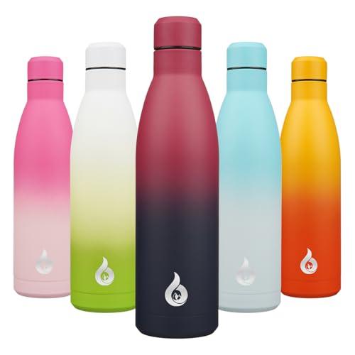 BJPKPK 25oz Insulated Stainless Steel Water Bottles Reusable Metal Travel Sports Water Bottle Keep Cold and Hot,Charming Black Red