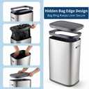 Garvee 13 Gallon Stainless Steel Press-Top Kitchen Trash Can