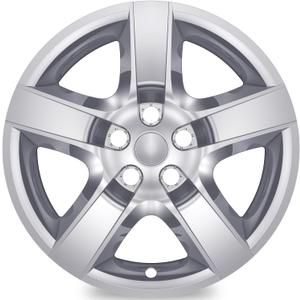 4-Pack 17 inch Hubcaps Compatible with Chevrolet Chevy Malibu 2008-2012, FIT 17" Steel Wheel ONLY, Trim: LS, (Silver Color Wheel Cover)