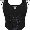 Scarlet Darkness Women's Underbust Corset Top Renaissance Medieval Lace-up Boned Fairycore Pirate Corsets US 6