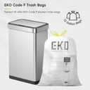 EKO EcoNova 13.2 Gallon/ 50L Automatic Sensor Kitchen Trash Can, Stainless Steel Touchless Garbage Bin with Soft-Close &Stay-Open Lid, Fingerprint-Resistant
