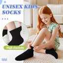 DoSmart Kids Ankle Socks Boys Girls Youth Teen Athletic Short Cotton Breathable Quarter Seamless Running Sock 6 Pairs (9-12 Years)