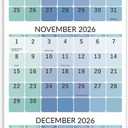 2026 Wall Calendar - 3 Month Wall Calendar 2026 Vertical, Dec. 2025 - Jan. 2027, 11.3" x 26", Calendar 2026, Lay - Flat, Holidays, Blocks