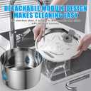 Cat Water Fountain Stainless Steel, 3.2L/108oz Quiet Water Fountains for Cats Indoor, Water Level Window, Quadruple Filtration Pet Water Fountain for Cats/Puppy (10 Filter 6 Filter Cotton)