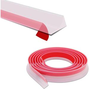Shower Threshold Water Dam,Walk in Shower Water Guard, Shower Dam Water Barrier Bathroom Sink Splash for Dry And Wet Separation Caulk Seal Strip Edge Trim (39Inch, Transparent)
