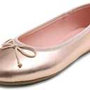 FEVERSOLE Women's Macaroon Colorful Memory Foam Cushion Insock Patent Ballet Flat 8