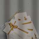 Glenmal 50 Pcs Christmas Mini Card Envelopes with Golden Bow Card Holder Business Envelopes with Gold Ink Pen for Christmas Festival Party Supplies, 2.7 x 3.9''(White)