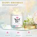 2 x 13th Birthday Gifts for Girls, Happy Birthday Candle with Sprinkles, Unique 13Year Old Gifts for Her Sister Best Friends Daughter Bestie Turning 13 Birthday Present