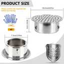 2Pcs PVC Termination Cap for 3 Inch Vent Pipe, 304 Stainless Steel Mesh Screen Vent Cover, Vent Pipe Screen & Exhaust Pipe End Cap with 2 Gloves for Furnace and Roof Vent (3in)