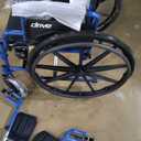 Drive Medical Blue Streak Lightweight Wheelchair with Swing-Away Footrests and Flip-Back Arms, Portable Folding Wheelchair for Adults and Seniors, 18 Inch Seat