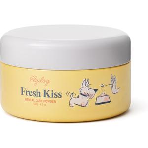 Flydog Fresh Kiss Dog Dental Powder with Finger Brush - Probiotic Breath Freshener for Dogs, Helps Reduce Plaque & Tartar, Beef Flavor, All Natural