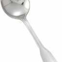 Winco 12-Piece Oxford Bouillon Spoon Set, 18-8 Stainless Steel,Silver