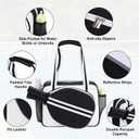 PU Leather Pickleball Bag with Shoe Compartment, Large Pickleball Tote Bags for WomenMultifunctional Pickleball Bags (Small, New White)