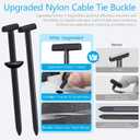 Upgraded Nylon Universal Cable Tie Buckles - Nylon Zip Ties Holders Kit, Automotive Zipper Clips Self-Locking T Rivet Zipties for Car Fender Trunk Bumper Repair, Home & Garage(100Pcs)