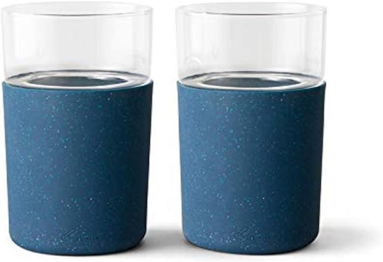 Rabbit R5-21308 Freezable Glasses, Set of 2, Speckled Navy,12 fl oz