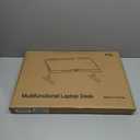 KLEAR Laptop Bed Tray Table [Luxury PVC Leather], Adjustable Laptop Desk for Bed, Foldable Lap Desk with 2 Drawers, Multifunctional Lap Table for Working, Eating, Writing, Gaming, Drawing (Black) (X-Large without Bag (15.7"x23.6"))