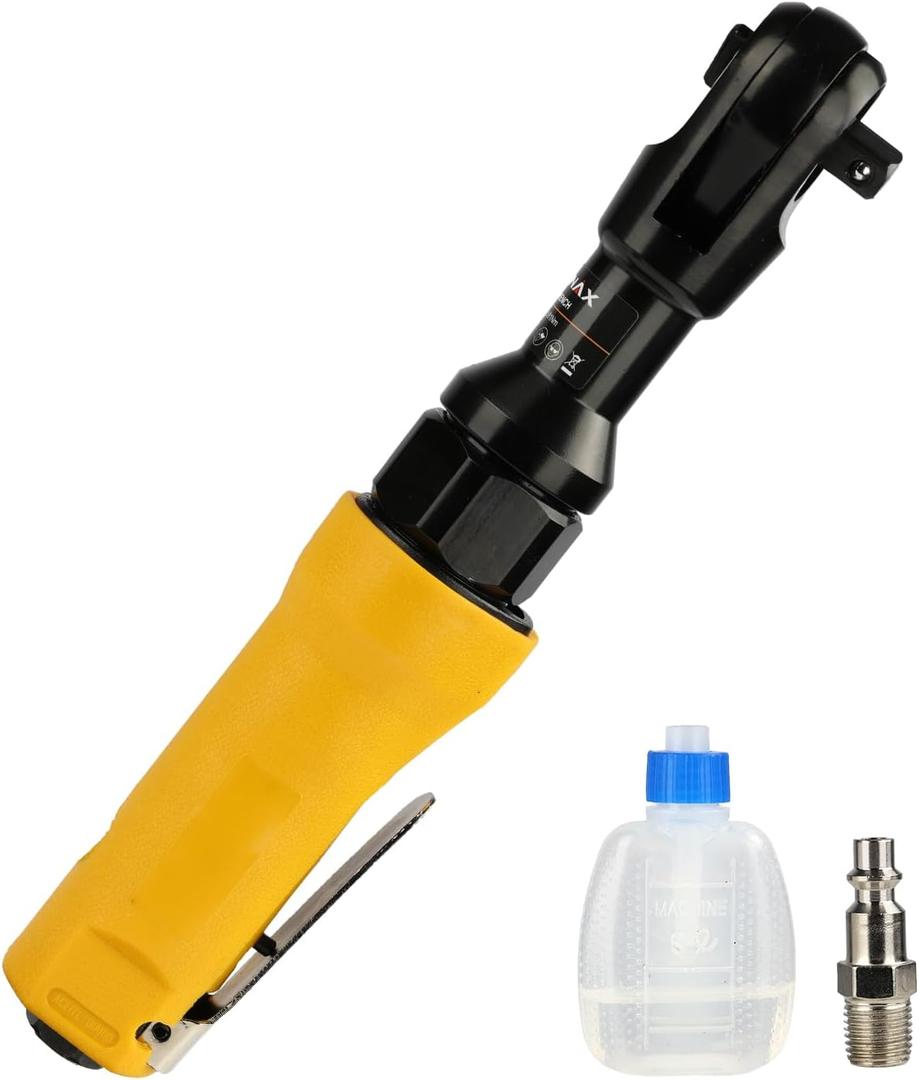 FORNAX 3/8" Air Ratchet Wrench, 60 Ft-Lbs Max Torque, 160 RPM Pneumatic Ratchet Tool with 1/4" NPT Inlet, Lightweight Aluminum Housing, Forward/Reverse Control, for Auto Repair & DIY