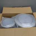 I00000 200 Pcs Clear Gold Plastic Plates - Disposable Party Plates, Gold Plate Disposable Include 100 Dinner Plate and 100 Dessert Plate, Plastic Plate for Party, Holiday, Wedding & Birthday