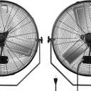 HealSmart 24 Inch Industrial Wall Mount Fan, 3 Speed Commercial Ventilation Metal Fan, 2 Pack