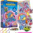 Blue Marble Ultimate Diamond Painting Kit for Kids  6 Craft Activities with 1500+ Gems, Make 3 Window Art Pieces & 3 Keychains, Includes Applicator Pens, Gem Trays & Stencils, Kids Crafts
