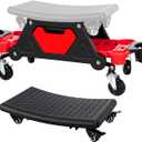 Frassie 2-in-1 Rolling Mechanic Stool Garage Creeper Seat with Modular Removable Cushion Tool Tray Heavy Duty 300 LBS Capacity for Auto Repair