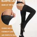 MERYLURE Warm Thick Thigh High Socks, Fleece Lined Stay Up Lace Top Stockings, Winter Tall Long Women Boots Leg Warmers (X-Large-XX-Large, Black)