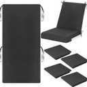 Tudomro 4 Pcs Outdoor High Back Chair Cushion Covers (Not Includes Cushion) Waterproof Patio Replacement Rocking Chair Slipcover Seat Pad Cover with Tie for Furniture (Dark Gray,44'' X 21'')