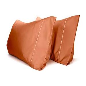 LuxClub Collection Pillowcases 2 Pack - Eco Friendly Wrinkle Free Cooling Pillow Cases with Satin Trim - Machine Washable Hotel Bedding Silky Soft - King/Autumn Orange