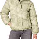 Amazon Essentials Women's Relaxed-Fit Mock-Neck Short Puffer Jacket  (Previously Daily Ritual), Olive Speckled Print, 3X