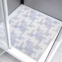Square Shower Mat 32x32 Inch Non Slip Bath Mat for Inside Shower Loofah Shower Mat for Elderly Soft Textured Foot Massage Pad Bathroom Floor Mat for Wet Area, Without Suction Cups, Quick Drying