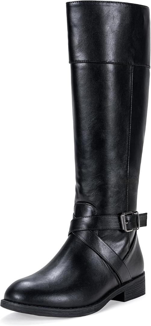 Vepose Women's Black Knee High Boots, Fashion Riding Tall Boot with Zipper, 948 Size 8 US - Calf Boots (CJY948 Black 08)
