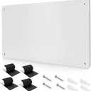 17.7" x 11.8" White Metal Magnetic Board - Magnet Bulletin Board to Display Magnetic Letters Numbers Animal, Poetry, Spice Jars, Notes, Photos, Suitable for Wall, Refrigerator, Cubicle, Cabinet