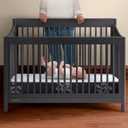 Beautyrest Black BlackICE 2-Stage Premium Crib and Toddler Mattress - CertiPUR-US Certified/Greenguard Gold Certified - Waterproof - Cooling Memory Foam, White/Grey