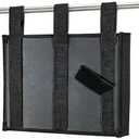 Linen Bedside Caddy, Bedside Storage Organizer for Hospital Beds, College Dorm Rooms or Baby Bed (4 Pockets-Black)