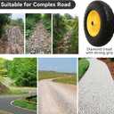 4.80/4.00-8" Tire and Wheel Assembly Set for Wheelbarrows, 5/8" or 3/4" Bore Wheelbarrow Tires for Utility Cart, Wheel Barrel, Wagon, Trailer, Dolly, 16" Solid Rubber Tires Without Flat Spots, 2 Pack