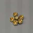 PATIKIL 5/8" Brass Flare Cap, 7/8-14UNF Female Thread 6Pcs SAE Flare Fitting 45 Degree Hex Pipe Fittings for Air Conditioner Refrigeration