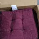 Basic Beyond Chair Cushions for Dining Chairs, Non-Slip Chair Pads, Thick Seat Cushions for Dining Room Chairs, Kitchen Chair Cushions Set of 4, 17" x 17" x 4", Burgundy