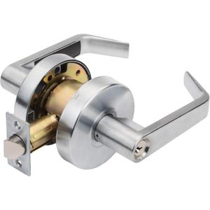 Dynasty Hardware Storeroom Door Lock Keyed Lever Lockset, ADA Compliant, Grade 2 Heavy Duty Locking Handle for Storage Room or Commercial Facility, Satin Chrome Finish, Model AUG-05-26D