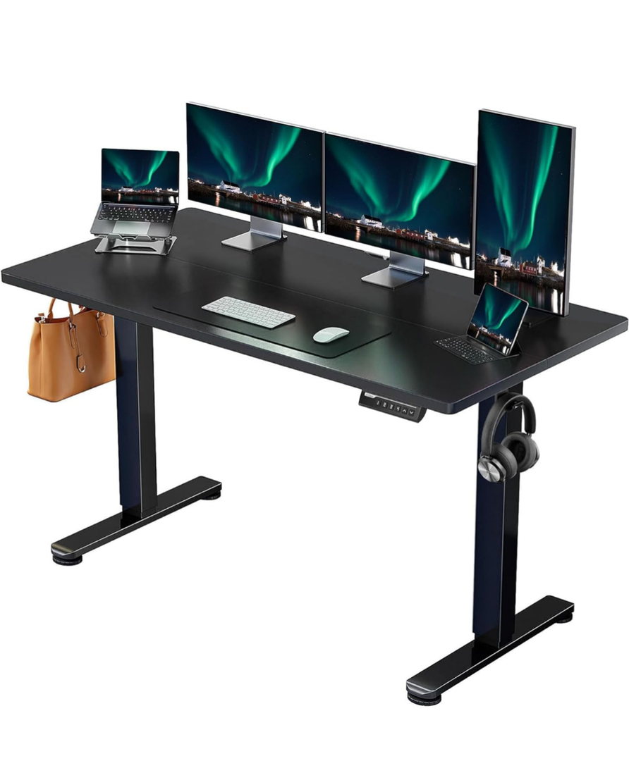 ErGear Electric Standing Desk, 55‘’x28‘’ Height Adjustable Sit Stand up Desk, 4 Memory Computer Home Office Desk Standing Table with Splice Board (Black) ErGear Electric Standing Desk, 55‘’x28‘’ Height Adjustable Sit Stand up Desk, 4 Memory Computer Home Office Desk Standing Table with Splice Board (Black)